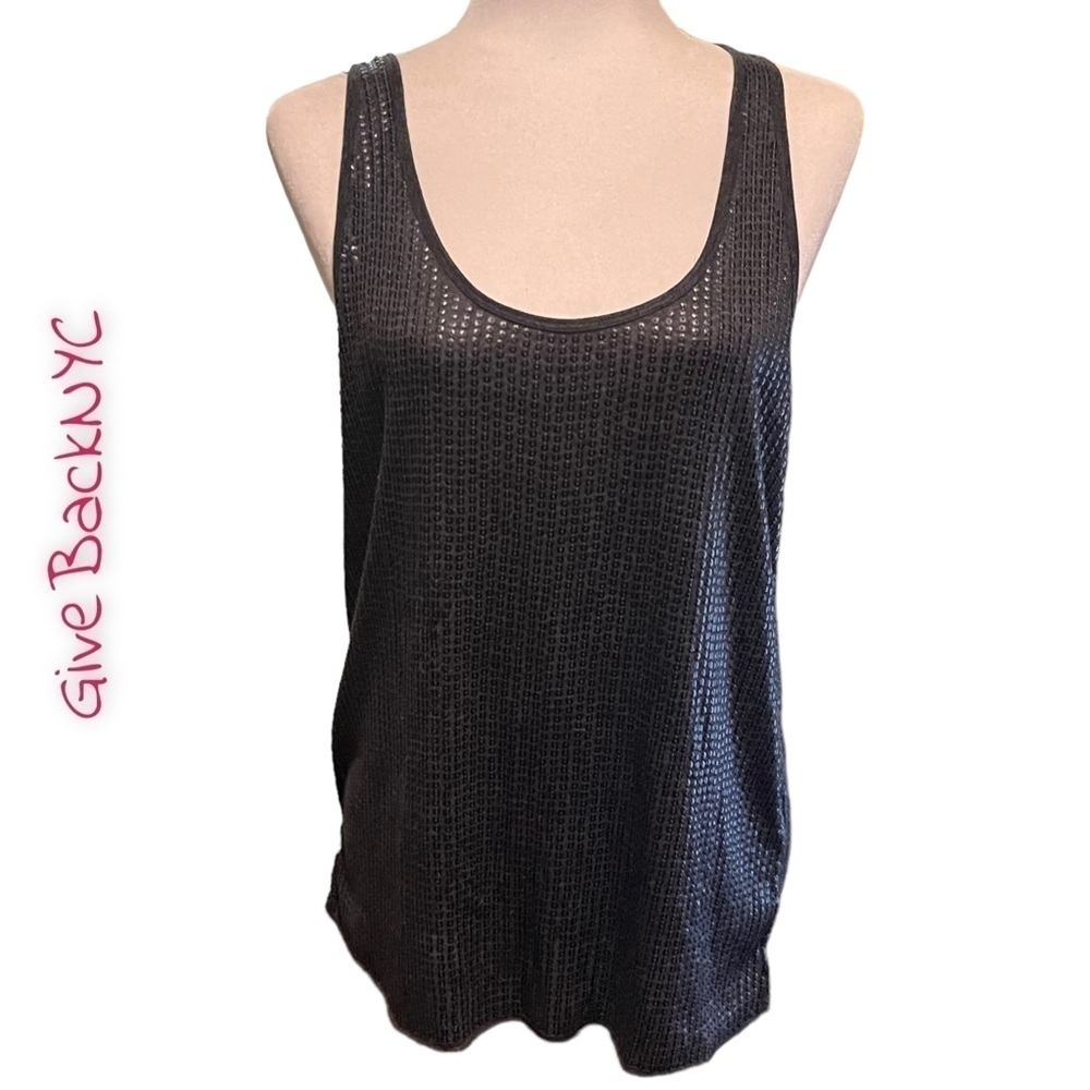 Vince Sequined Top Dark Gray Size M